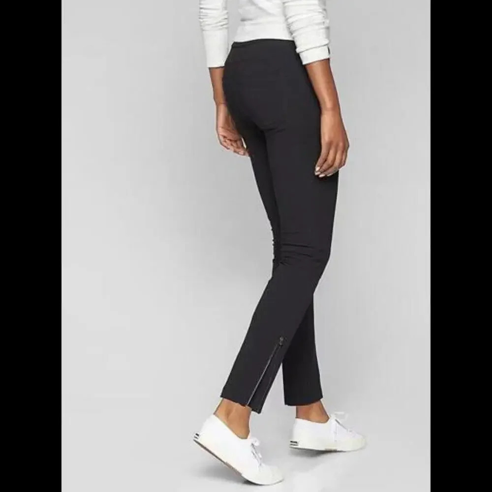 Athleta Wander Skinny Pant Ankle Zip Black 10 Utility Athleisure Gorpcore City - Picture 2 of 15